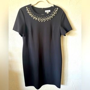 NWT Calvin Klein Short Sleeve Dress w/ Embellishment 10